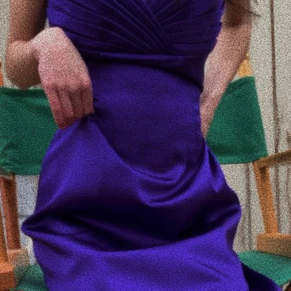 Calvin Klein purple silky dress size 8 cross strap